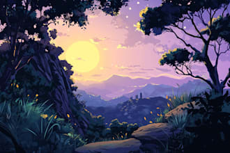draw amazing environment concept art and fantasy landscape