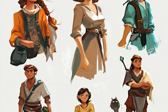 create original character design and concept art for you, not ai