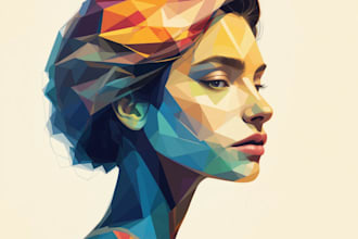create a low poly any geometric illustration for you