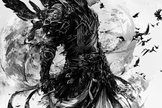 draw and shade your character or fanart in black and