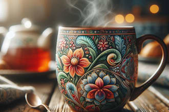 create a custom coffee mug design illustration