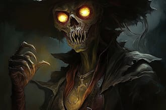 make a fantasy horror character art with amazing quality