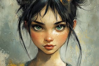 draw watercolor portrait illustration