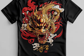 draw japanese or anime streetwear style for t shirt