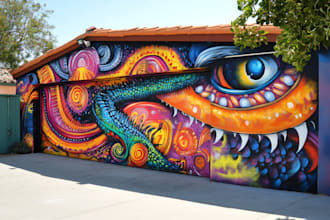 create graffiti pop art canvas designs and murals
