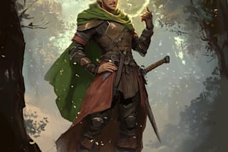 draw dnd character art, concept art, commision art for you