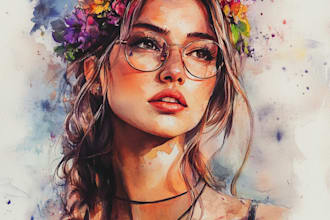 do your portrait in watercolor or oil paint family gift