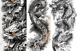 desing a custom tattoo sleeve art for you