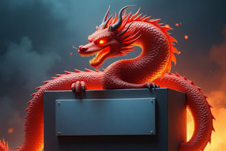 do awesome angry dragon mascot with blank signage with business