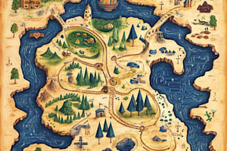 vector map illustration map design 3d isometric fantasy