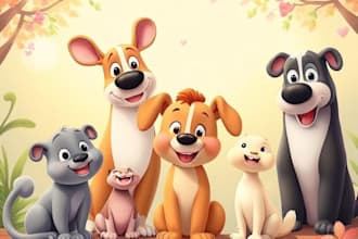 design a custom disney pet portrait illustration