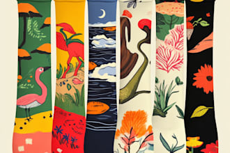 draw sublimation all type of unique socks design and pattern