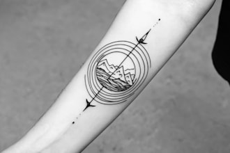design a simple line art tattoo from your idea