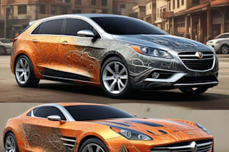 attractive car wrap design and vehicle wrap design