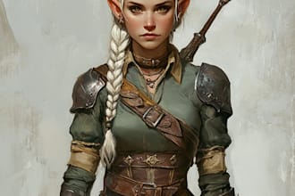 make a fantasy dnd character art and illustration