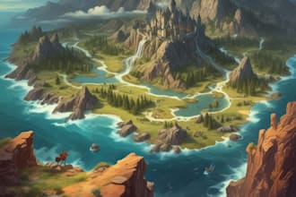 reate a high quality high detail fantasy map for dnd and fiction