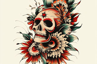 draw a american traditional tattoo design for you