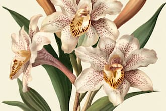 do botanical and flowers line art illustration in 24 hours