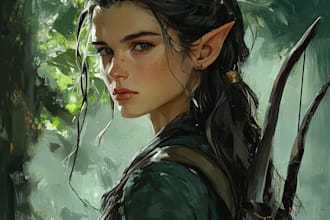 make a fantasy dnd character art and illustration