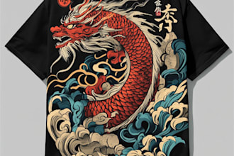 create japanese or anime streetwear style for t shirt
