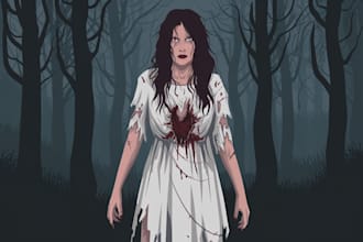 draw fantasy or dark creepy horror art illustration