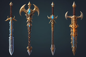 draw fantasy dnd weapon art for your game