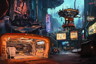 design environment concept art, background and illustration