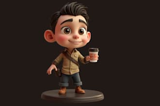 sculpt 3d character, 3d toy, 3d model with blender in stl file for 3d printing