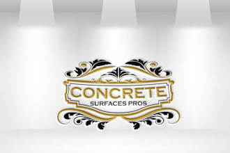make concrete surface vintage tattoo style logo design