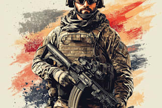 draw tactical, warrior or military themed illustrations