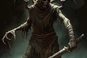 create any kind of dark fantasy scary horror character