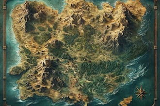 illustrate medieval fantasy and sci fi maps