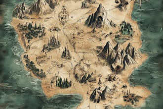 draw a custom map for fantasy, scifi, book or boardgame