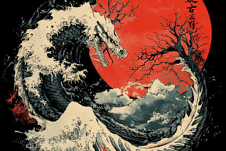 make a custom japanese style t shirt design, anime, jdm car