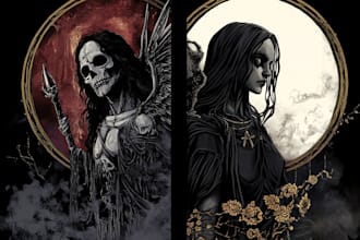draw dark art illustration for your brand, band, poster etc
