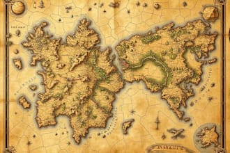 illustrate a detailed fantasy map for your rpg, book, etc