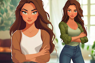 draw your cartoon portrait in disney style