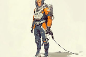 make a sci fi character illustration or sci fi character
