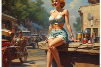 pin up girl and pin up girl illustration