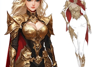 dnd character art, game character art in unique style