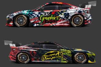 draw a professional racing car wraps designs
