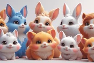 draw cute cartoon characters, animal