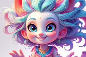 draw you a cartoon character illustration