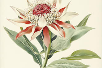 draw botanical illustrations of flowers, s and fruits