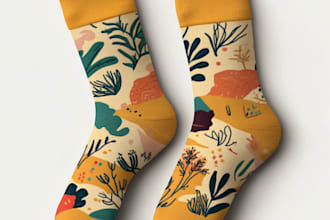 draw unique socks design for your brand
