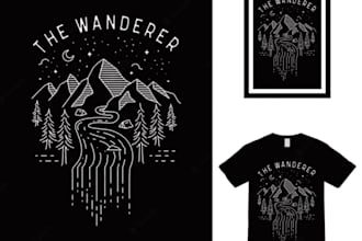 vintage tshirt designs custom retro monoline art