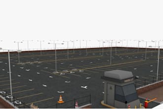 sketchup model warehouse, factory, data center, parking lot, 3d dock render