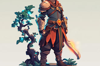 do 2d character modeling,game character design,stylized anime cartoon character