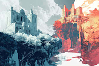 create amazing stylized environment concept art, fantasy landscape