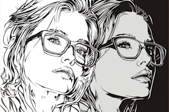 convert your image to vector line art drawing, vector outline from any image